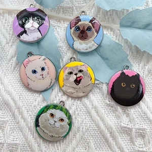 Earrings - 10pcs 만화 동물 고양이 에나멜 쥬얼리