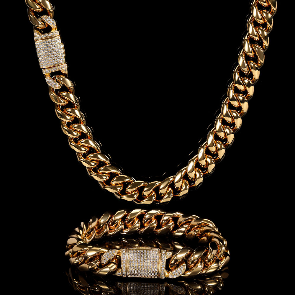 Cuban Link Chain 12Mm - 12mm 마이애미 망 쿠바 링크 체인