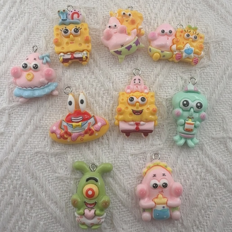 Earrings - 10개 만화 캐릭터 레진 펜던트, DIY