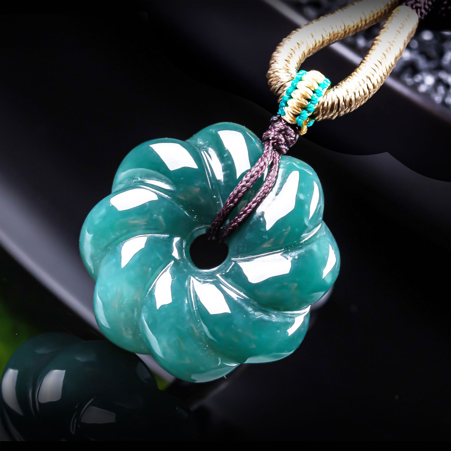 천연 버마산 비취 꽃 모양 펜던트 목걸이 액세서리 보석 - Necklaces 리뷰 및 가격