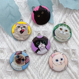 10pcs 만화 동물 고양이 에나멜 쥬얼리 만들기 귀여 - Earrings 리뷰 및 가격