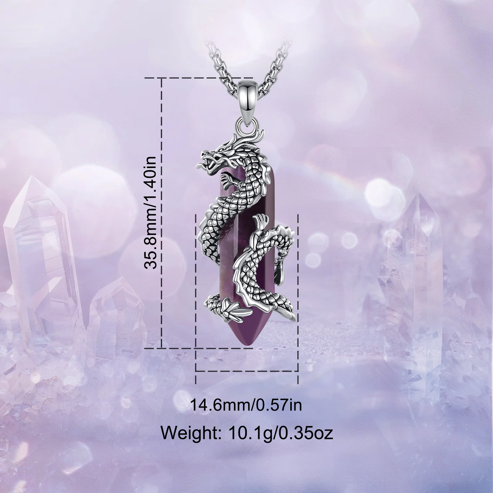 유도라 자수정 드래곤 목걸이 펑크 천연 크리스탈 힐링  - Crystal Pendant Necklace Natural Stone 리뷰 및 가격