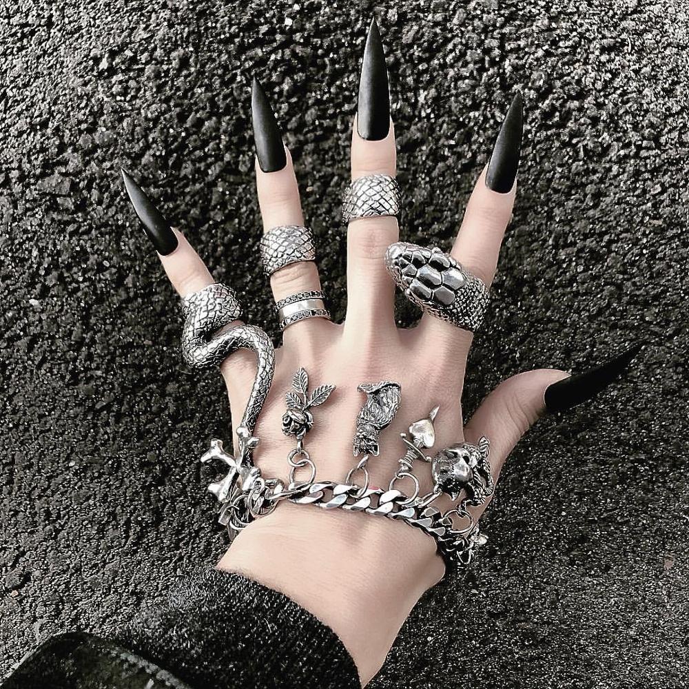 2018 새로운 개/대 여성 빈티지 금속 손가락 반지  - Vintage Punk Knuckle Rings Set 리뷰 및 가격