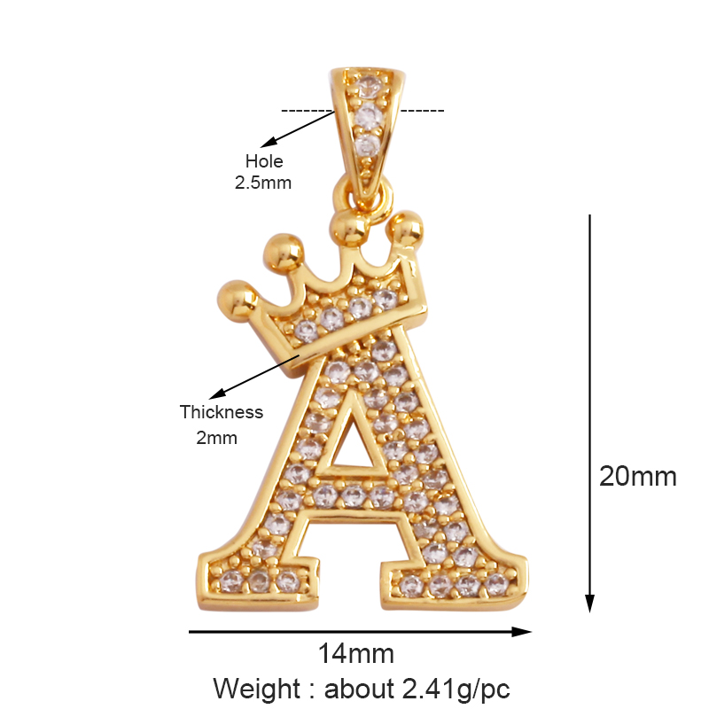 절묘한 18K 금 도금 전체 지르콘 크라운, 초기 이름 - Initial Letter Necklace 18K Gold 리뷰 및 가격
