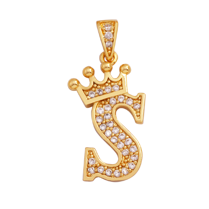 절묘한 18K 금 도금 전체 지르콘 크라운, 초기 이름 - Initial Letter Necklace 18K Gold 리뷰 및 가격