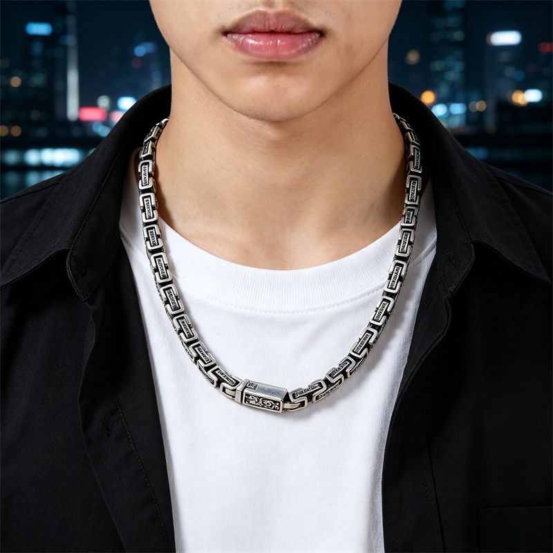 OUYADI 925 스털링 실버 레트로 타이 실버 목걸 - 925 Sterling Silver Chain Necklace Men 리뷰 및 가격