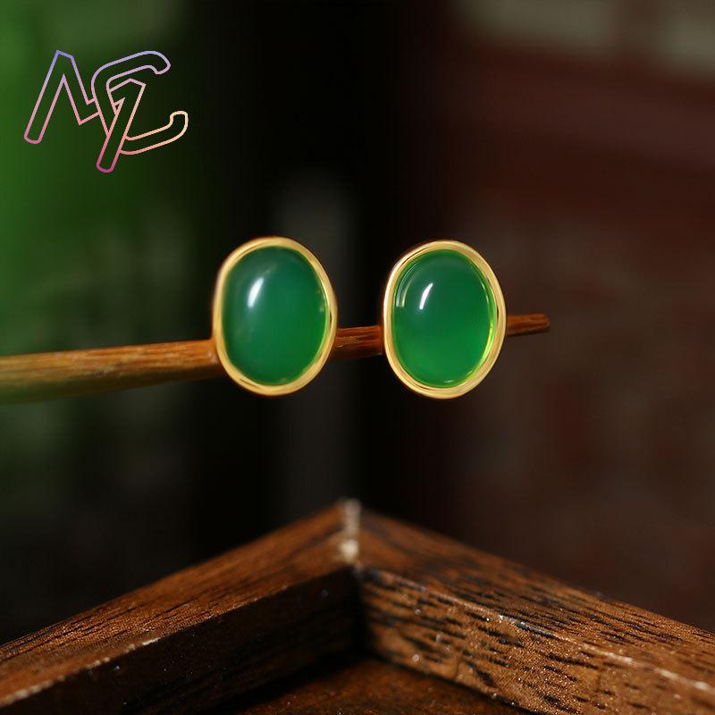 녹색 천연 옥 귀걸이 부적 여성용 럭셔리 선물 조각된  - Earrings 리뷰 및 가격