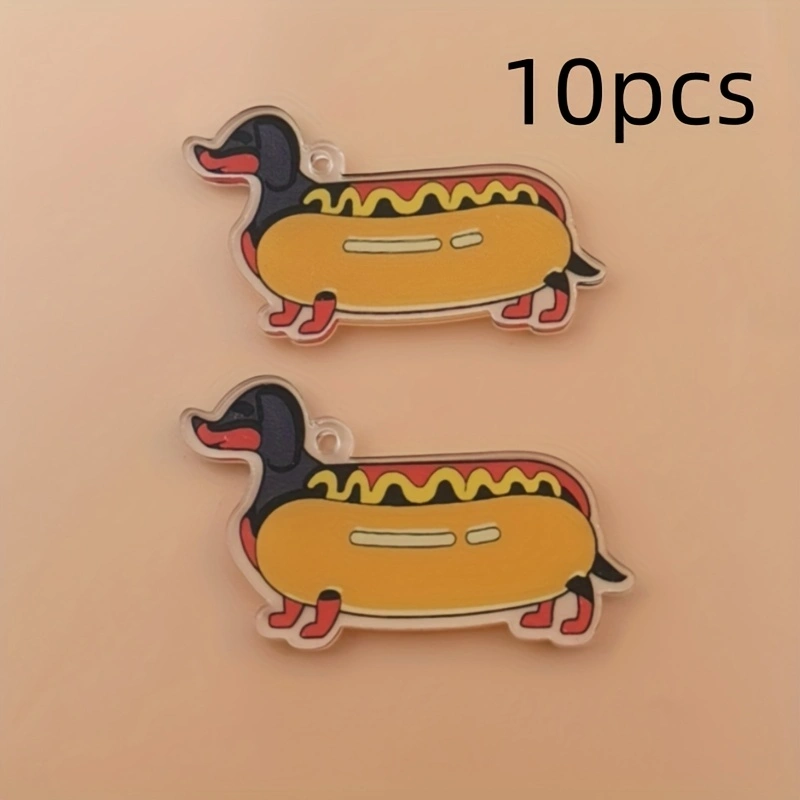 10pcs 아크릴 2D 새로운 소시지 개 펜던트, DI - Earrings 리뷰 및 가격