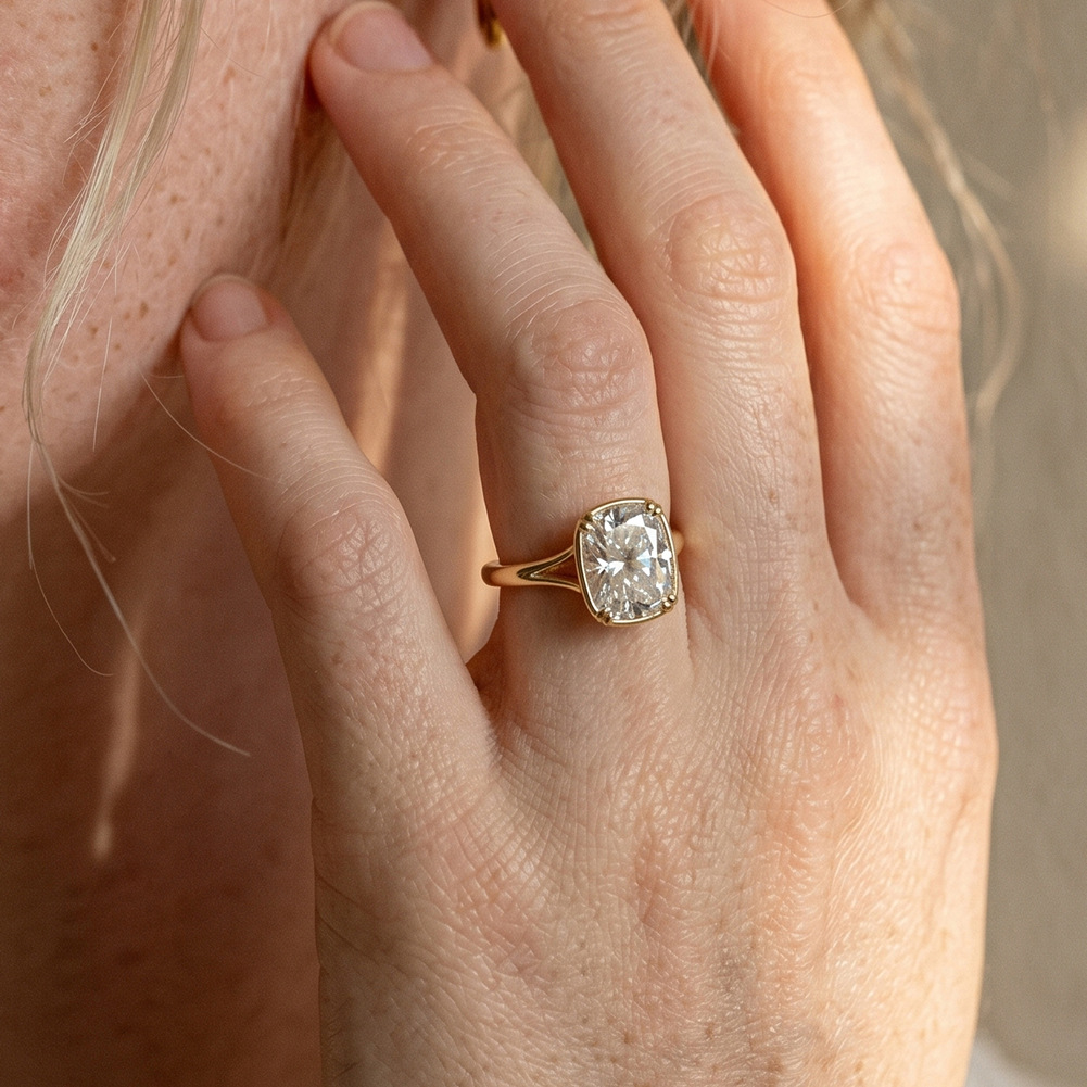 S925 스털링 실버 1캐럿 사각 모이사나이트 반지 4 - Moissanite Engagement Ring 1 Carat 리뷰 및 가격