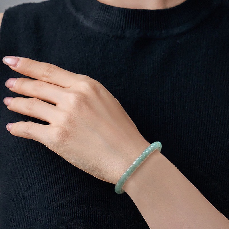 천연 A급 비취 블루 워터 올드 스타일 배럴, 아이스  - Bracelets 리뷰 및 가격
