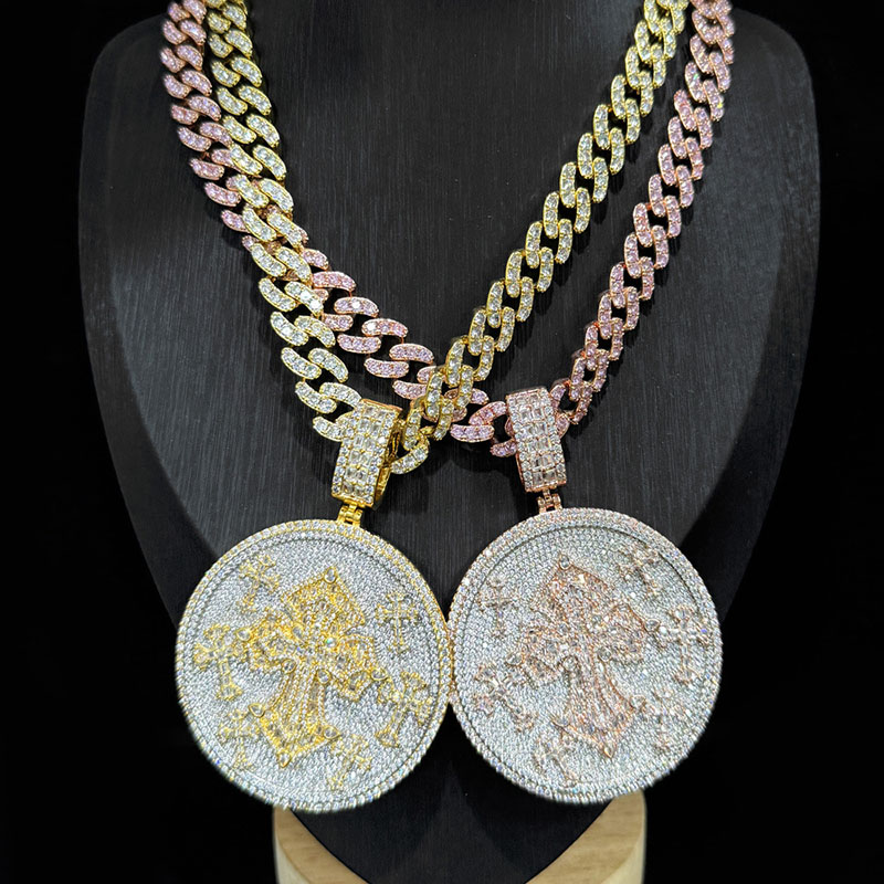 힙합 블링 아이스드 아웃 12mm 와이드 라운드 크로스 - Cuban Link Chain 12Mm 리뷰 및 가격