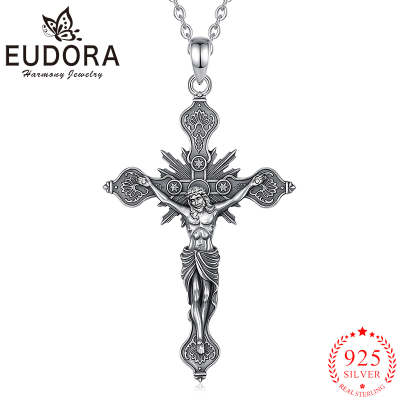 유도라 새로운 십자가 목걸이 925 스털링 실버 기독교 - 925 Sterling Silver Chain Necklace Men 리뷰 및 가격