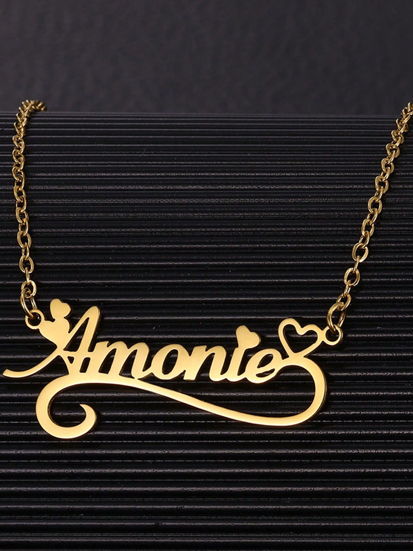 여성용 커스텀 이름 할로우 하트 목걸이, 스테인레스 스 - Custom Name Necklace Stainless Steel 리뷰 및 가격