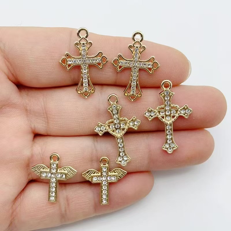 10개 다이아몬드 장식 골드 십자가 합금 펜던트 사랑의 - Cross Pendant Necklace Gold 리뷰 및 가격