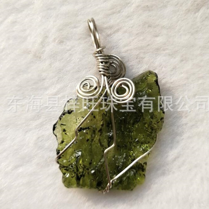 1개 핫세일 A++ 천연 몰다바이트 그린 에어로라이트  - Crystal Pendant Necklace Natural Stone 리뷰 및 가격