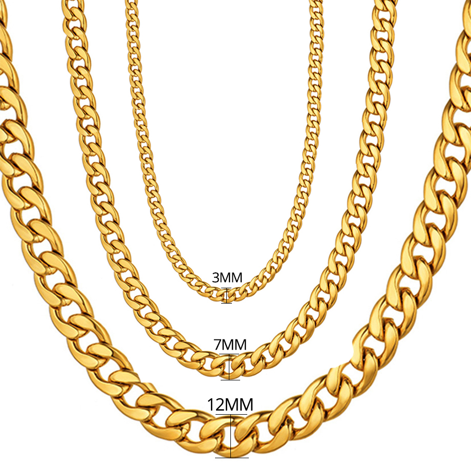 남성용 316L 스테인리스 스틸 골드 컬러, 마이애미  - Cuban Link Chain 12Mm 리뷰 및 가격