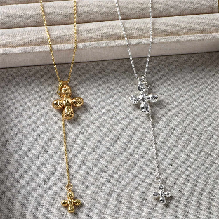 유럽 ​​미국 빅 하트 더블 레이어 크로스 골드 실버  - Cross Pendant Necklace Gold 리뷰 및 가격