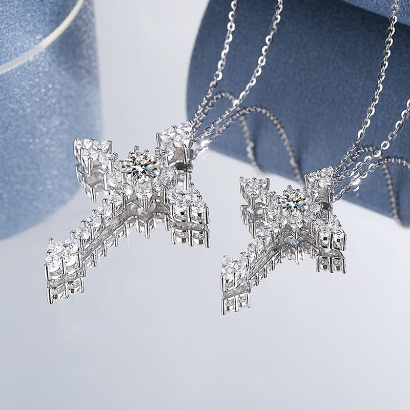 IOGOU 남녀공용 모이사나이트 십자가 펜던트 목걸이, - Cross Pendant Necklace Gold 리뷰 및 가격