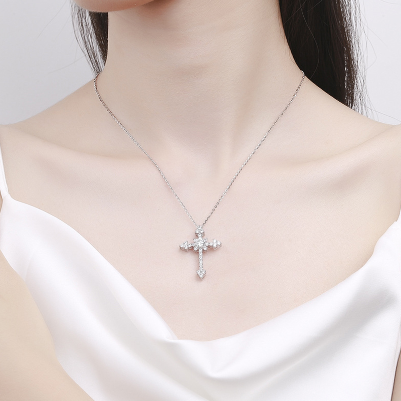 IOGOU 남녀공용 모이사나이트 십자가 펜던트 목걸이, - Cross Pendant Necklace Gold 리뷰 및 가격