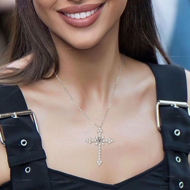 IOGOU 남녀공용 모이사나이트 십자가 펜던트 목걸이, - Cross Pendant Necklace Gold 리뷰 및 가격