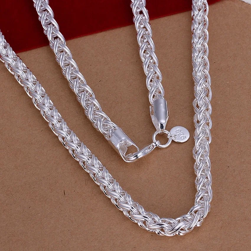 50cm 925 스털링 실버 6MM 목걸이 고귀한 럭셔 - 925 Sterling Silver Chain Necklace Men 리뷰 및 가격