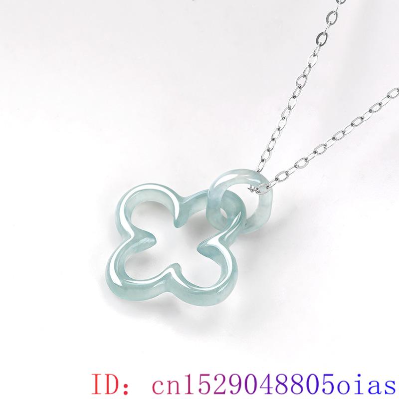 블루 미얀마 옥 네잎 클로버 펜던트 목걸이, 럭셔리 매 - Necklaces 리뷰 및 가격
