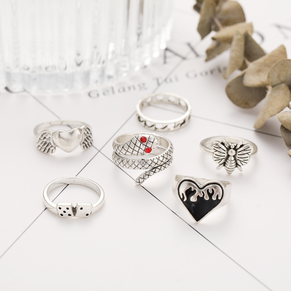 6개 세트 빈티지 펑크 뱀 너클 반지 여성용 레트로 나 - Vintage Punk Knuckle Rings Set 리뷰 및 가격