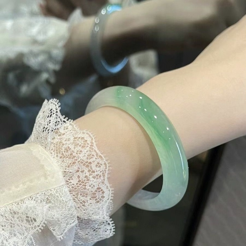 미얀마 천연 얼음옥 꽃무늬, 빈티지 여성용 원형 뱅글, - Bracelets 리뷰 및 가격