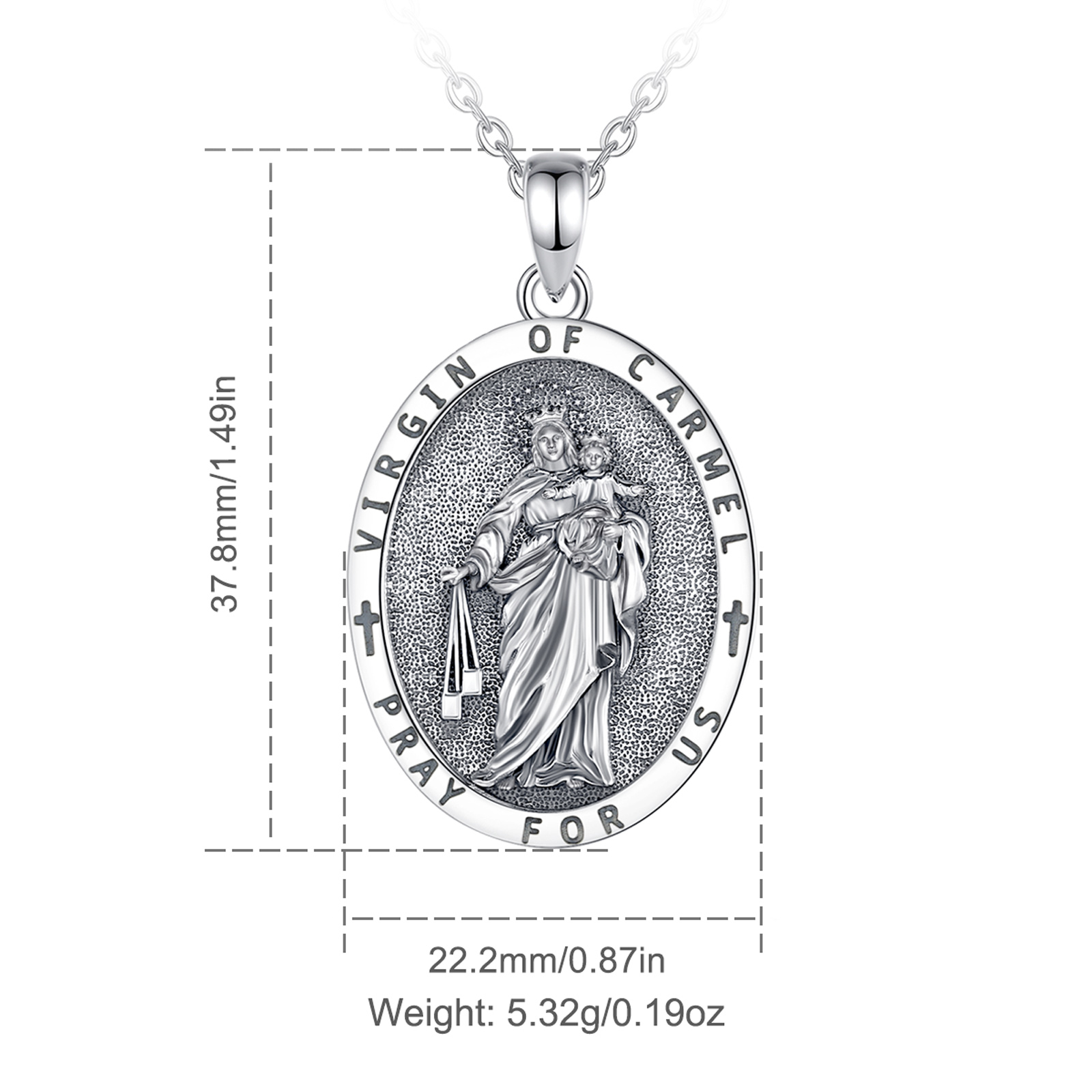 Eudora 925 스털링 실버 버진 카멜 목걸이 부적 - 925 Sterling Silver Chain Necklace Men 리뷰 및 가격