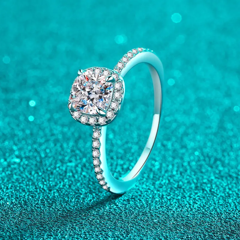 여성을 위한 S925 스털링 실버 모이사나이트 반지 클 - Moissanite Engagement Ring 1 Carat 리뷰 및 가격