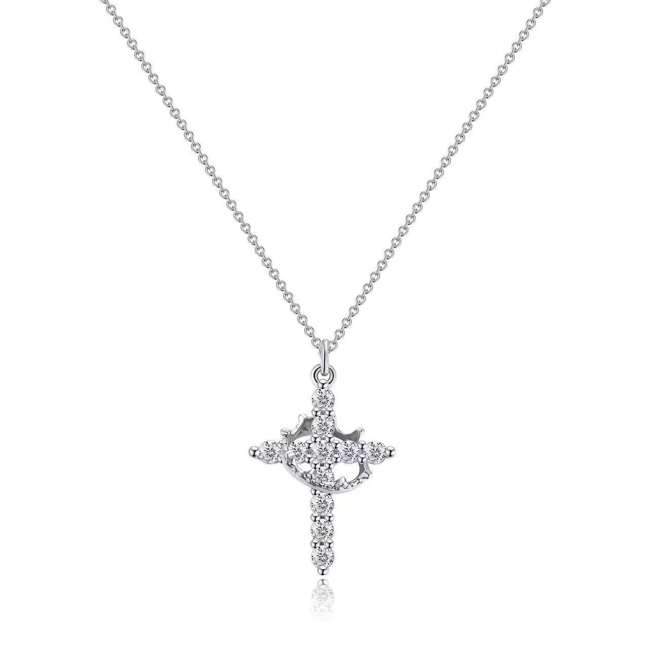 행운의 회전식 크라운 십자가 펜던트 목걸이 여성용 변색 - Cross Pendant Necklace Gold 리뷰 및 가격
