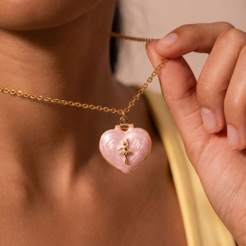 빈티지 하트 모양 사진 로켓 목걸이 화려한 에나멜 오픈 - Heart Locket Necklace Photo 리뷰 및 가격