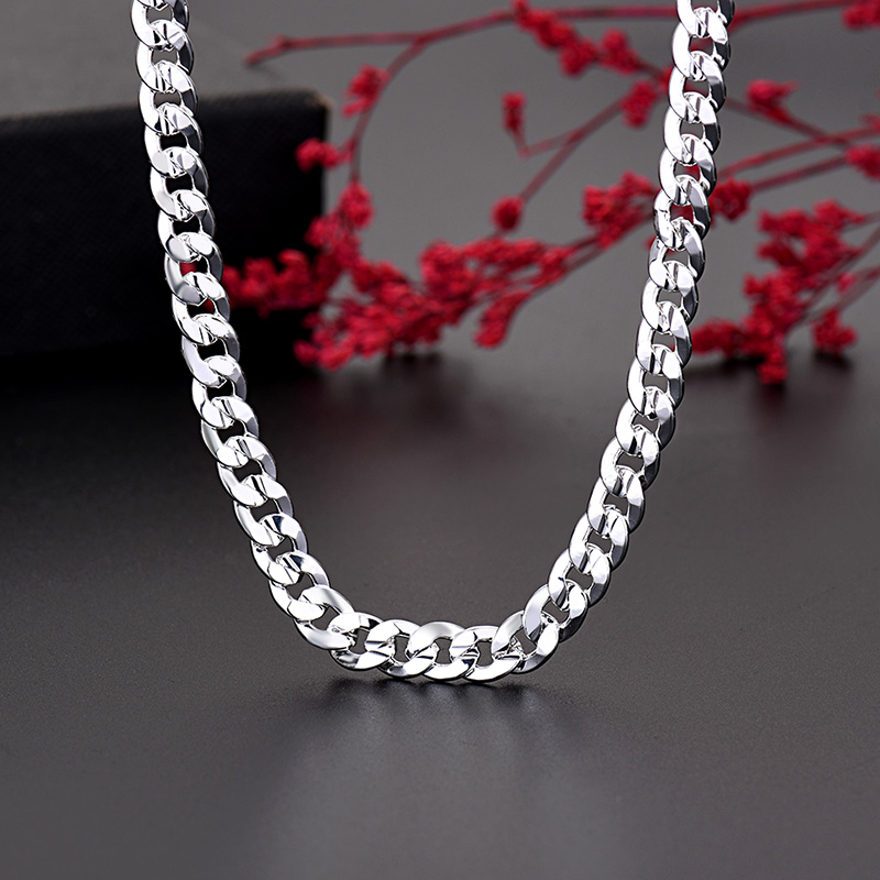 여성을위한 핫 925 스털링 실버 매력 7MM 체인 목 - Cuban Link Chain 12Mm 리뷰 및 가격