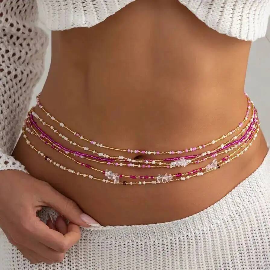 시신 6종 세트 보헤미안 스타일 화려한 쌀알 비즈 허리 - Body Jewelry 리뷰 및 가격