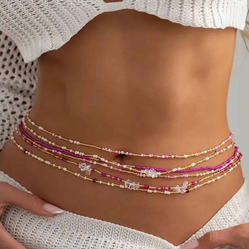 시신 6종 세트 보헤미안 스타일 화려한 쌀알 비즈 허리 - Body Jewelry 리뷰 및 가격