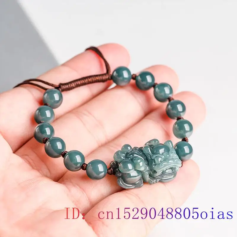 버마제 옥 픽시우 팔찌, 블루 부적, 내추럴 남성 여성 - Bracelets 리뷰 및 가격